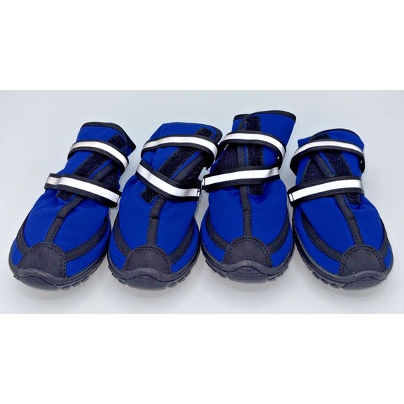 Dog Shoes/Booties Blue Reflective Waterproof Rugged Anti-Slip Sole New XXL - Picture 1 of 7